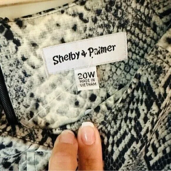 Shelby & Palmer Women's Snakeskin Polyurethane Mini Dress Size 20W - Picture 7 of 11